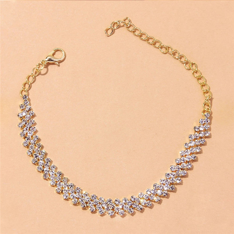 Irregular Diamond Rhinestone Gypsy Anklet