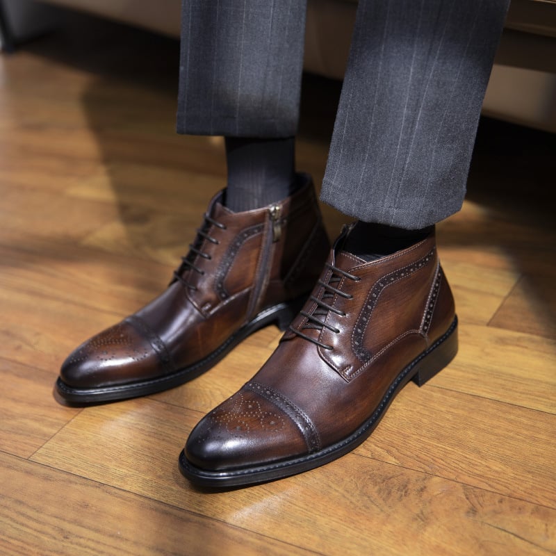 Men’s Business Suit Leather Boots – Elegant Formal Footwear