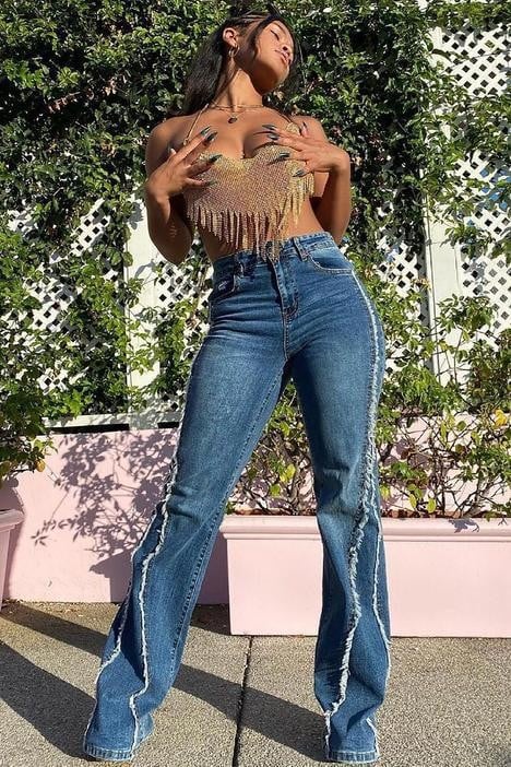 Women’s High-Waist Straight-Leg Jeans – Medium-Weight Denim Blue Everyday Jeans, S–XL