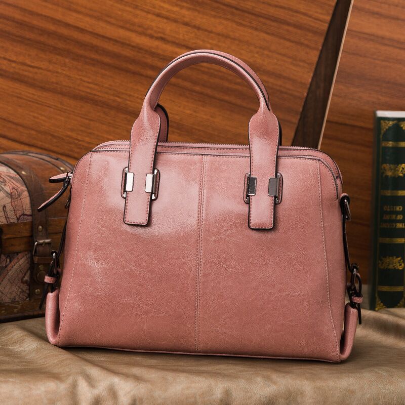 Simple Leather Crossbody Bag for Women – Spacious Solid Color Everyday Shoulder Handbag