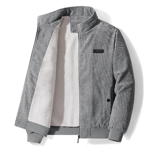 Men’s Thickened Corduroy Lamb Coat – Warm Plus Size Winter Jacket