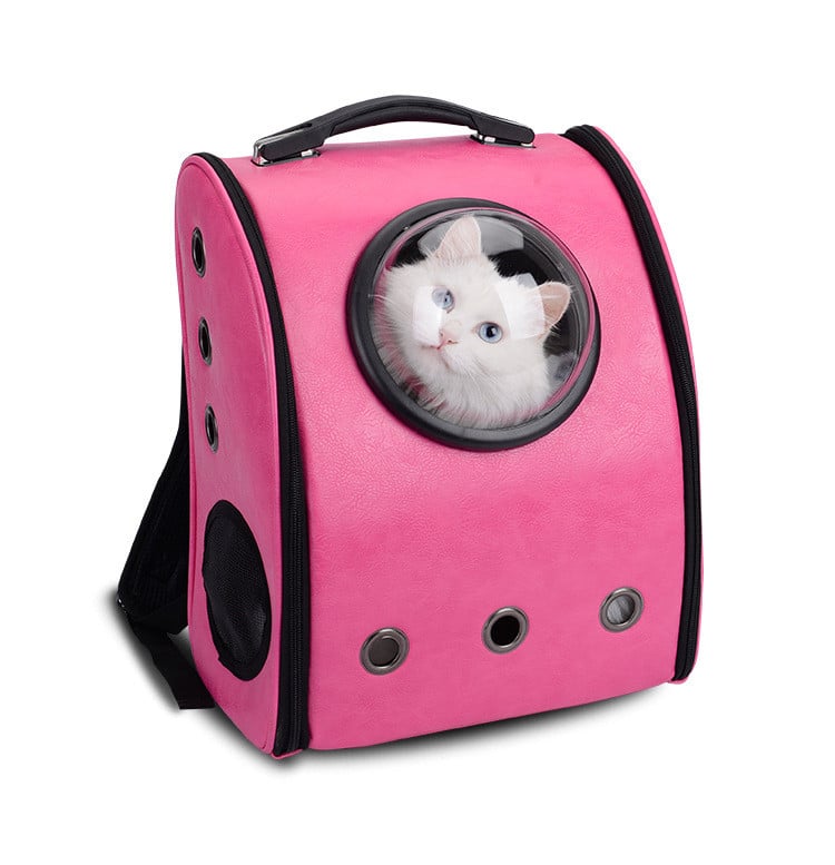 45L Pet Space Cat Carrier Bag – Lightweight PU Travel Carrier for Cats