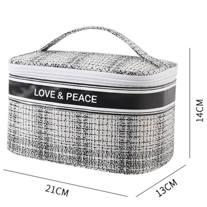 Plaid Letter Graphic Makeup Bag - Portable Organizer