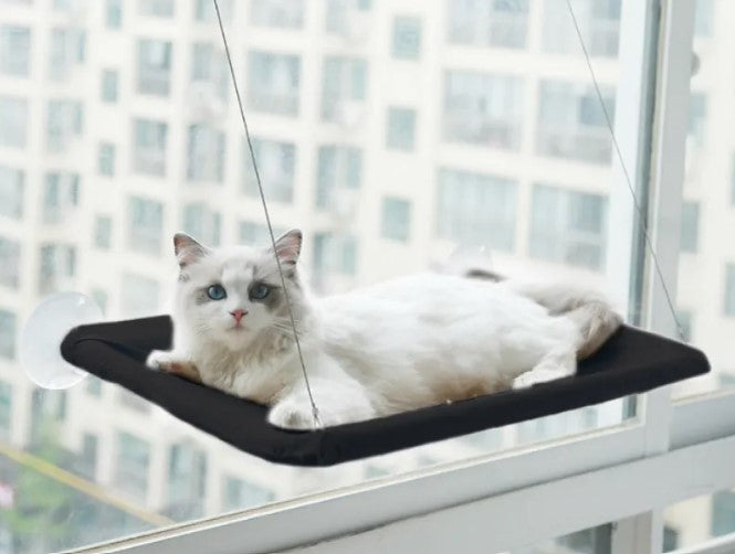 Cat Window Hammock – Suction Cup Hanging Bed for Sunbathing & Lounging