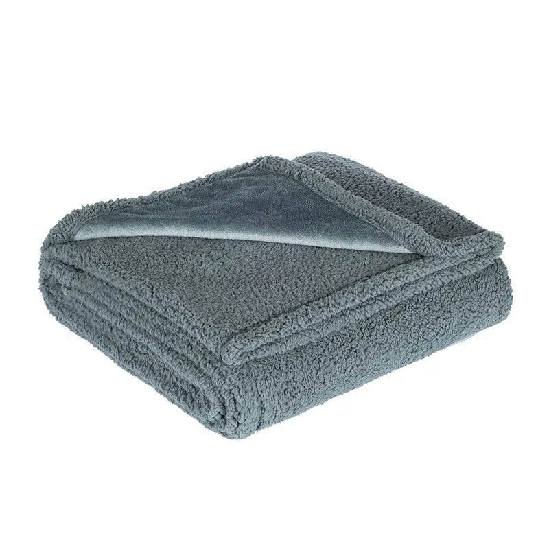 Flannel Sherpa Pet Blanket – Thick Waterproof Cozy Blanket for Dogs & Cats