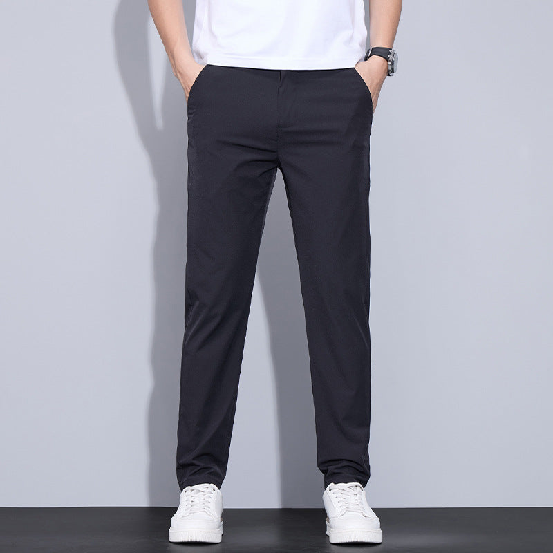 Men’s Ice Silk Casual Pants – Lightweight Thin Trendy Trousers