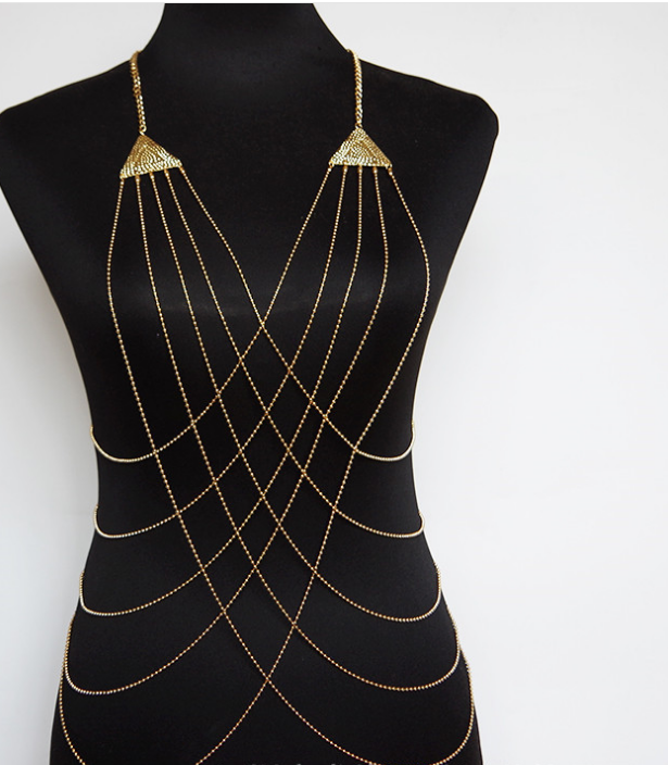 Tassel Body Chain – Golden Alloy Sexy Body Jewelry Accessory