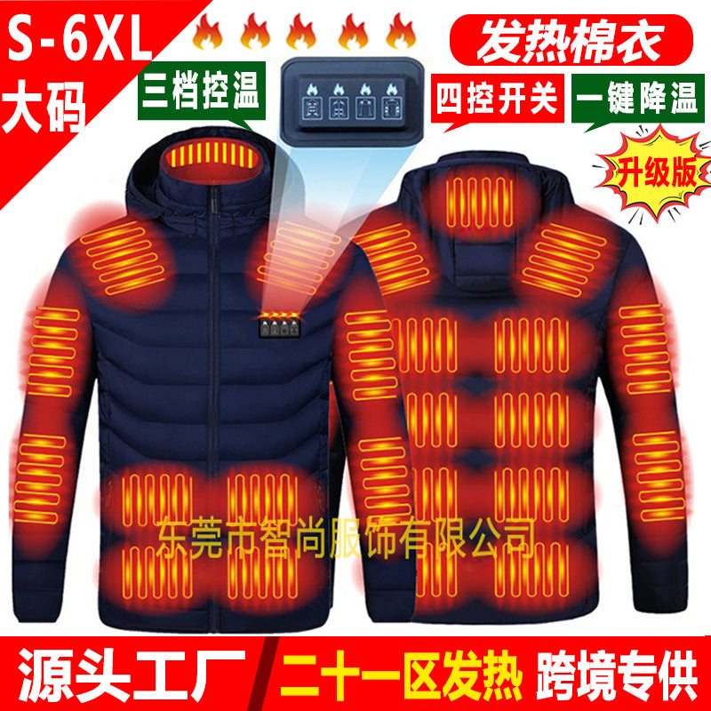 Smart Heated USB Graphene Jacket – Unisex Adjustable Winter Heating Jacket, S–6XL