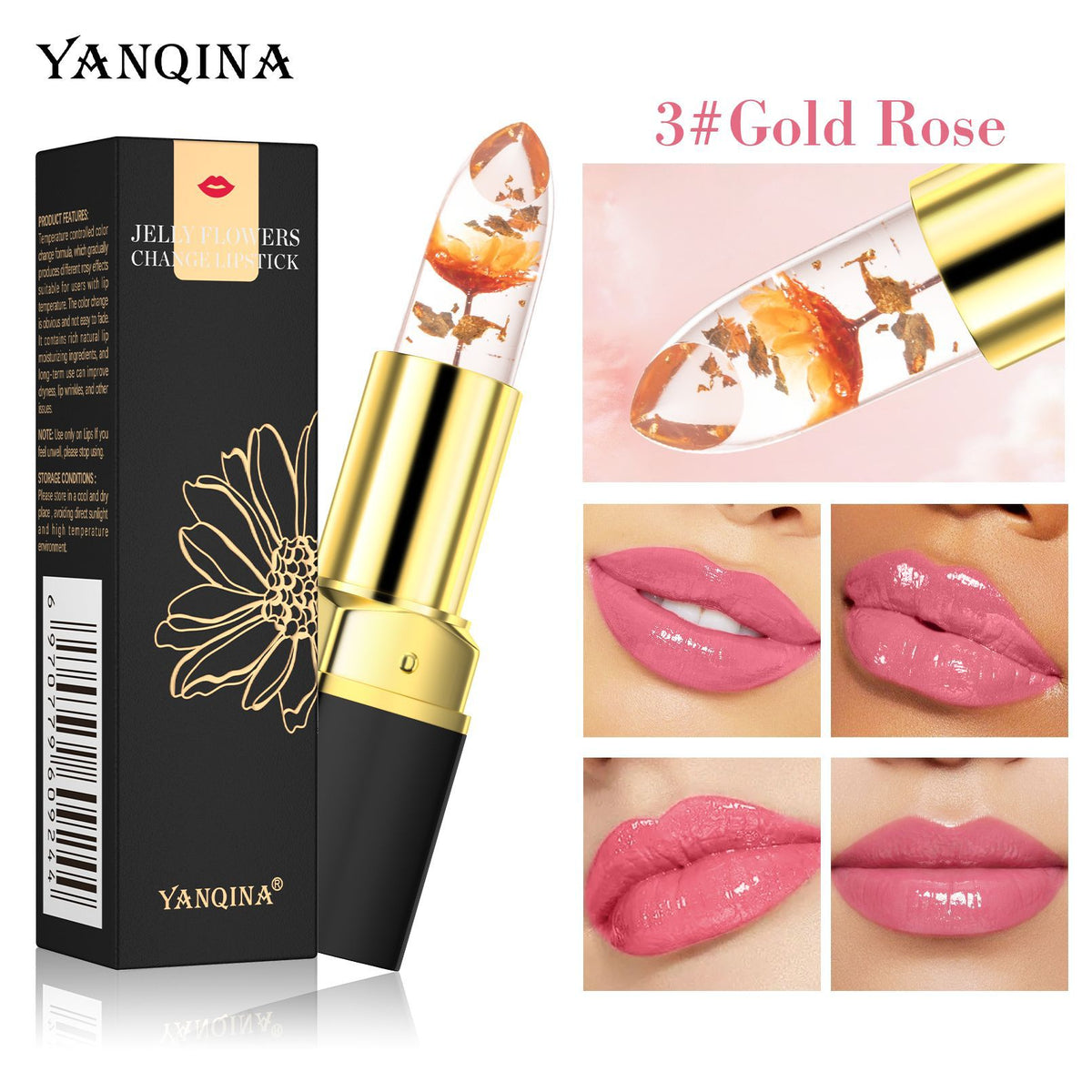 YANQINA Color-Changing Lipstick with Moisturizing Jelly