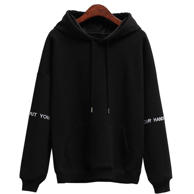Women’s Embroidered Velvet Hoodie – Casual Soft Pullover Top