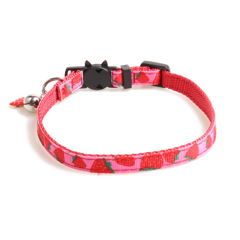 Fruit Print Cat Collar – Adjustable Polyester Webbing Collar in 5 Cute Designs