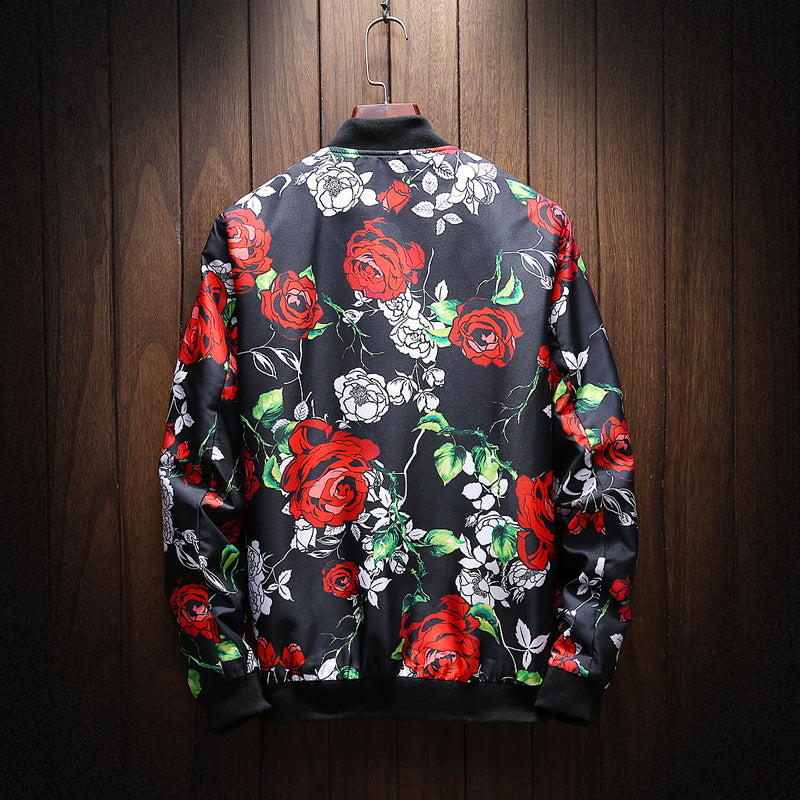 Men’s Trendy Urban Print Jacket – Lightweight Polyester Spring & Fall Casual Jacket, M–5XL