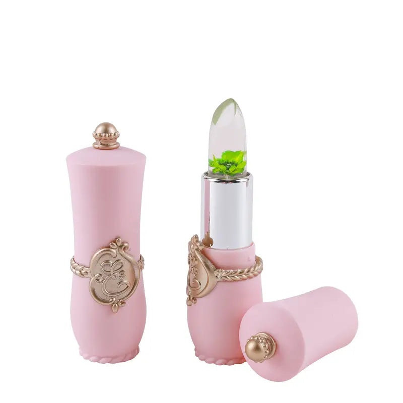 2 PCs Color Changing Dried Flower Jelly Lipstick