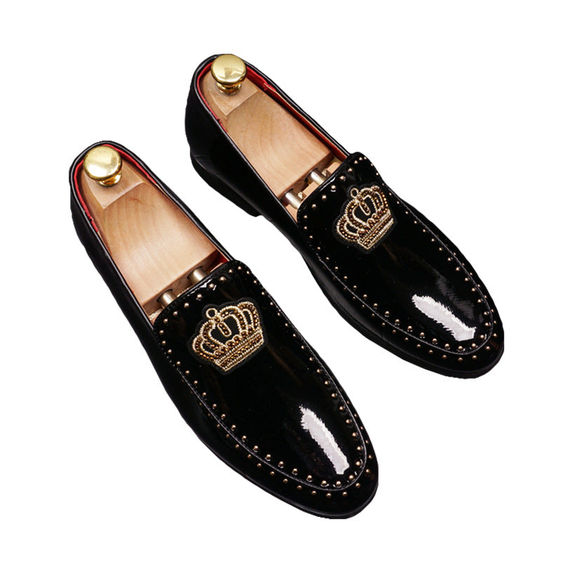 Men’s Retro Pointed-Toe Leather Loafers – Classic Slip-On Dress Shoes