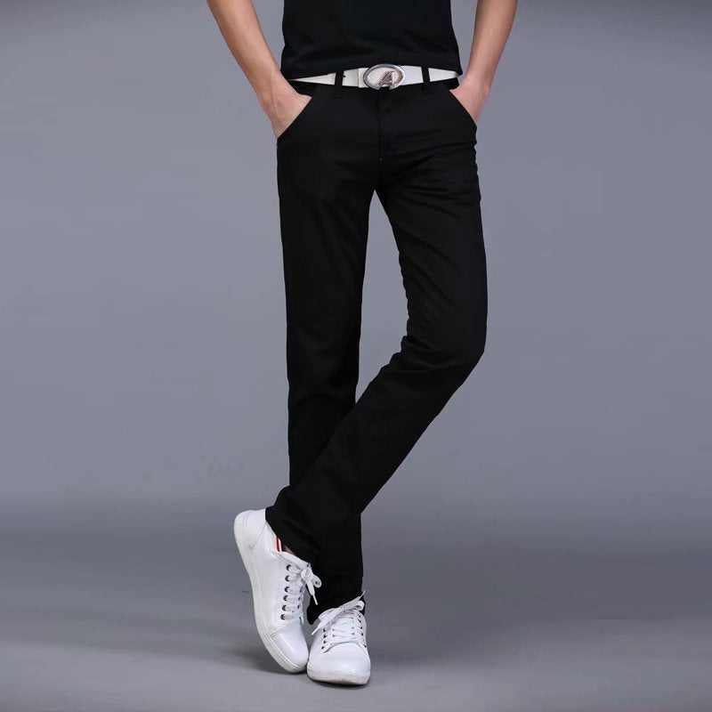 Men’s Slim Fit Straight-Leg Pants – Summer Casual Trousers