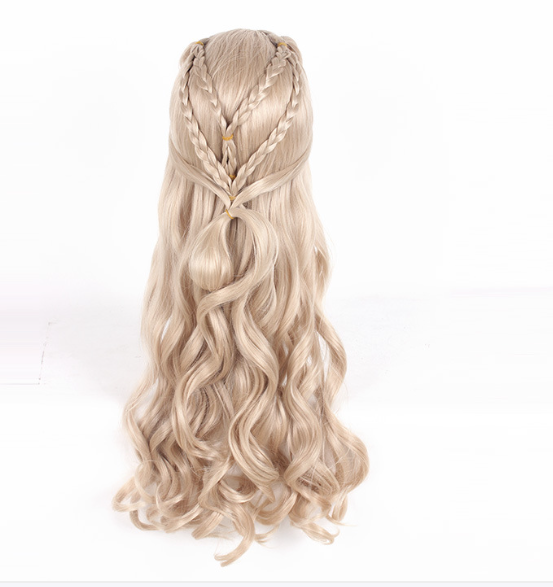 70cm Braided Long Curly Hair Extensions – Brown High-Temperature Fiber Long Curly Hairpiece