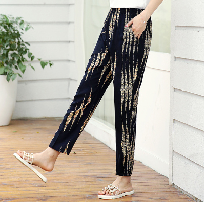 Women’s Loose High-Waist Casual Pants – Lightweight Cropped Straight-Leg Harem Trousers, XL–5XL