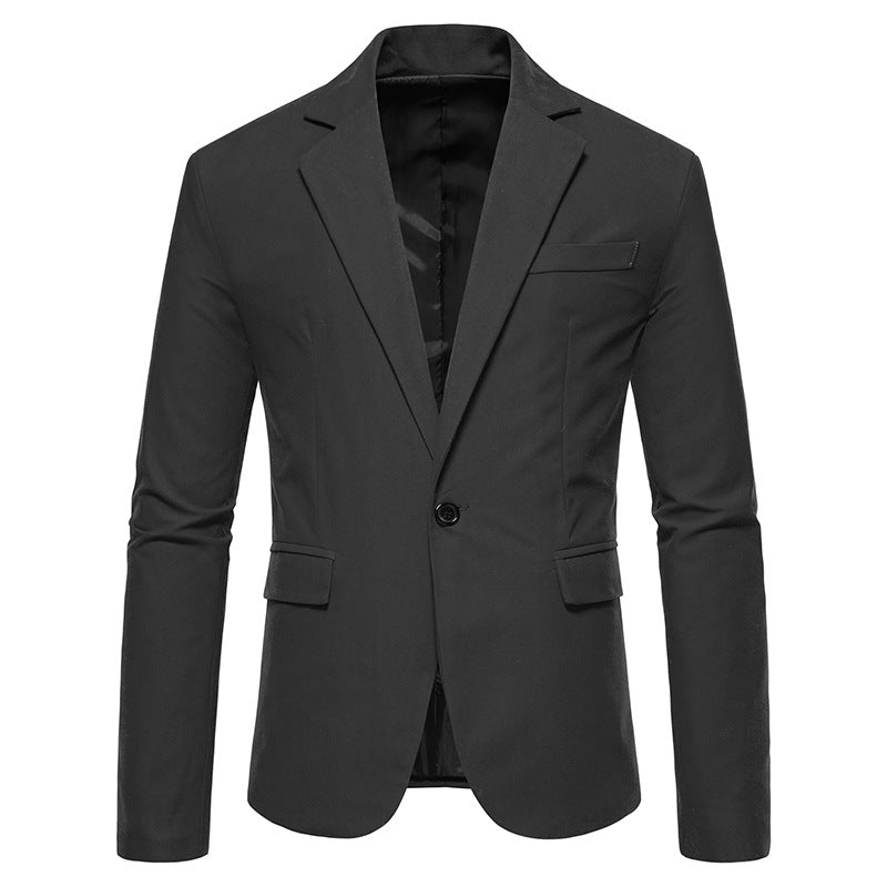 Men’s Suede V-Neck Blazer – Elegant Single-Button Wedding & Event Jacket, S–XXL