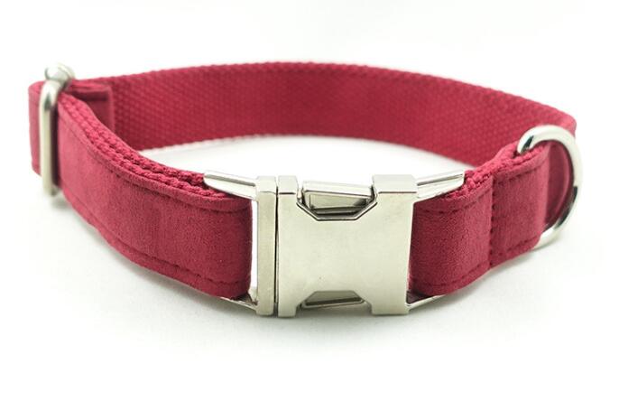 Adjustable Red Dog Collar – Durable Polyester Pet Walking Neckband