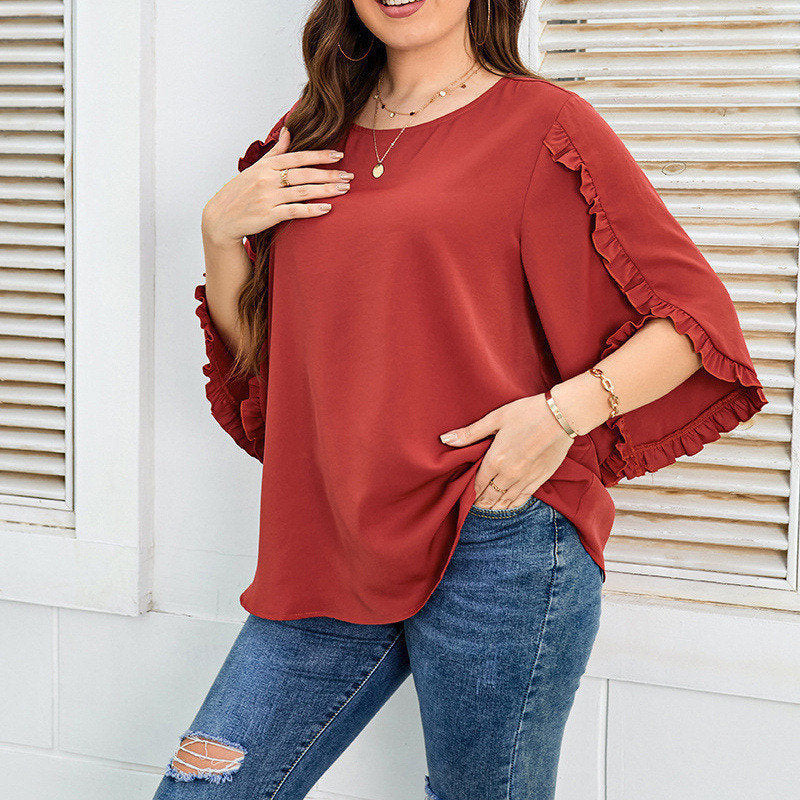 Women’s Plus Size Stylish Loose Top – Casual Relaxed Fit Fashion Shirt