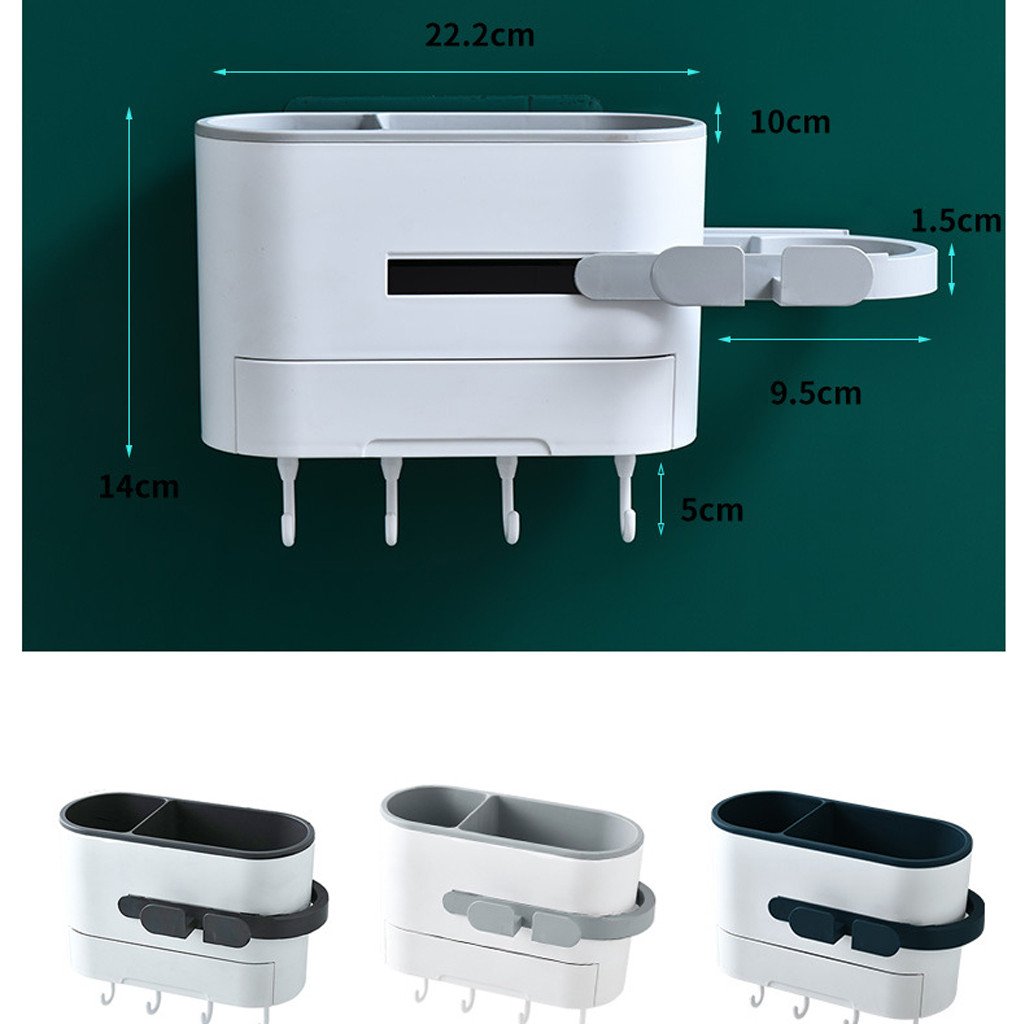 Hair Dryer Hanger – Suction Wall-Mount Bathroom Storage Shelf
