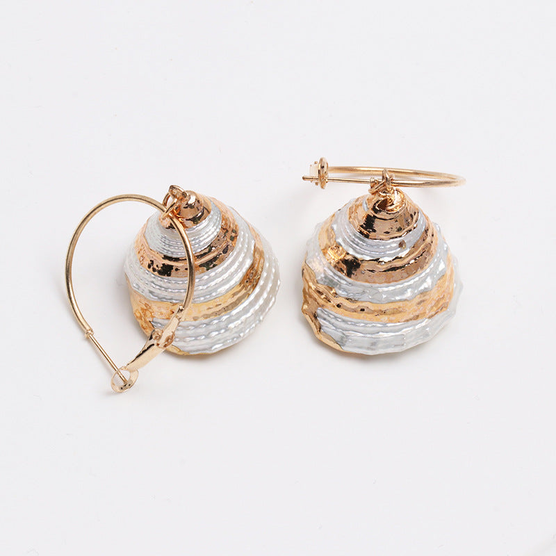 Geometric Shell Earrings for Women – Trendy Modern Statement Jewelry