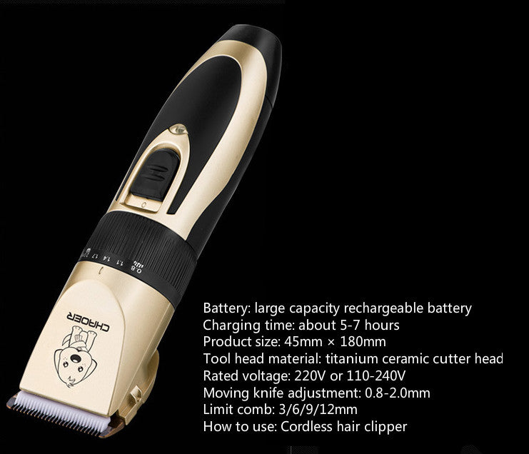 Electric Dog Hair Clippers – Professional Pet Grooming Trimmer for Thick Fur