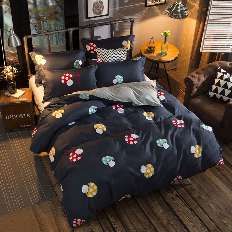 Aloe Cotton Minimalist Bedding Set – 4-Piece Soft Geometric Bed Set