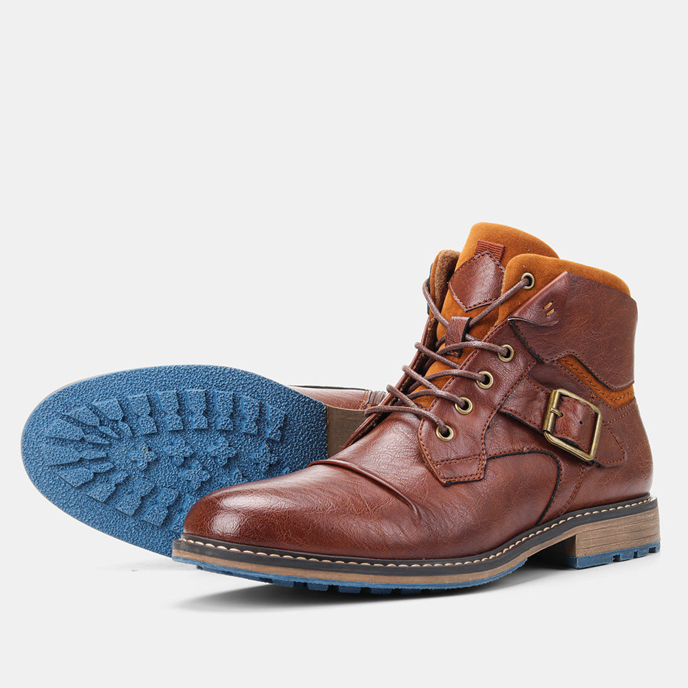 Large Men's Leather Single Boots