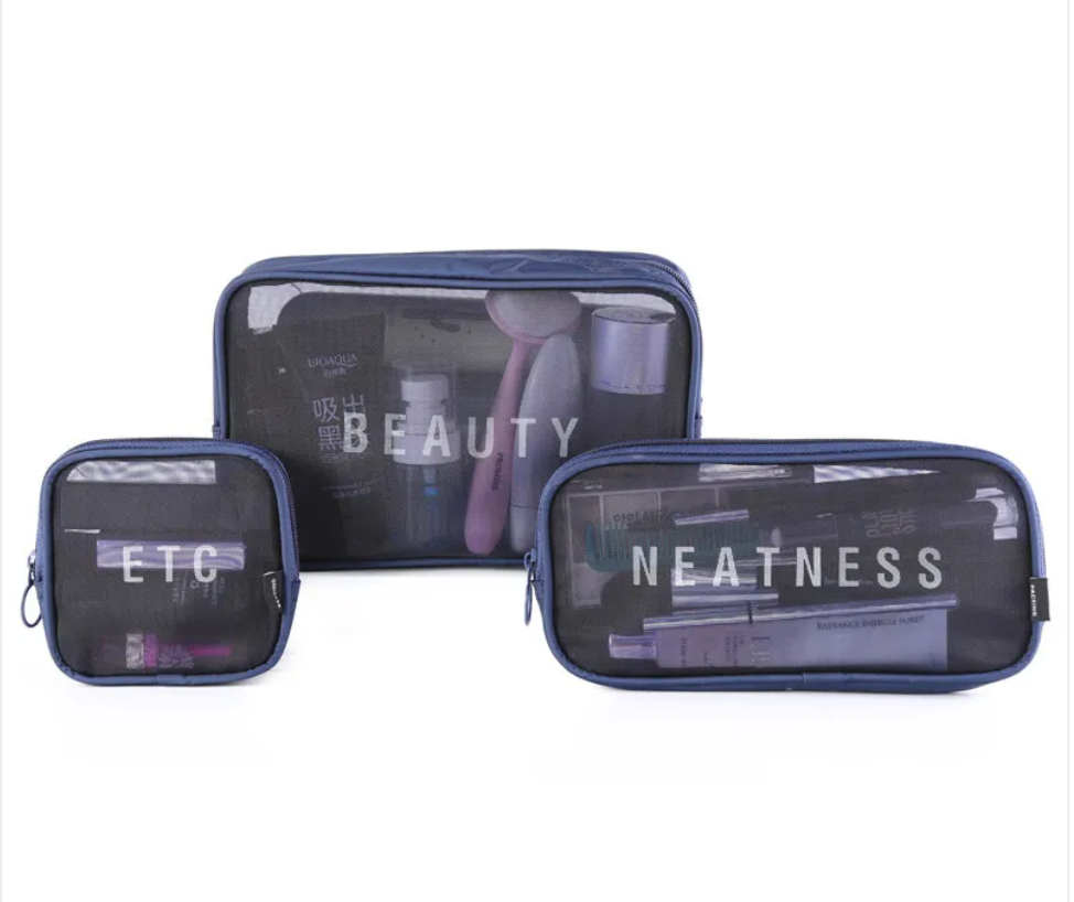 Mesh Cosmetic Storage Bag – Large Capacity Portable Makeup Brush Organizer