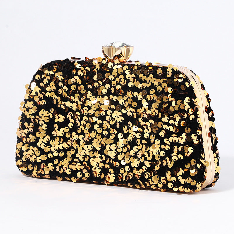 Fashion Sequined Evening Clutch Bag for Women – Elegant Gold Party & Wedding Handbagmen