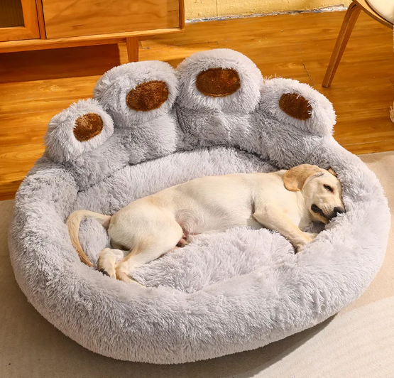 Cozy Fleece Dog Bed – Soft Round Washable Pet Bed for Medium & Large Dogs