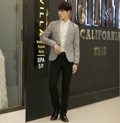 Men’s Korean Slim Fit Cotton Blazer – Smart Casual Spring & Fall Jacket, M–5XL