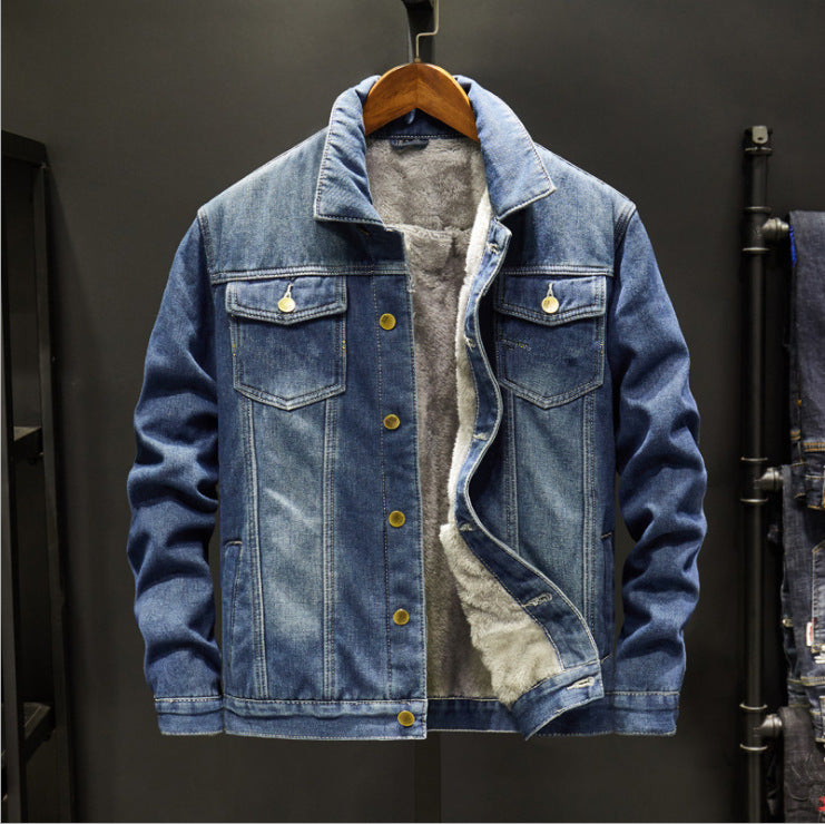 Men’s Winter Denim Jacket with Fleece Lining – USA