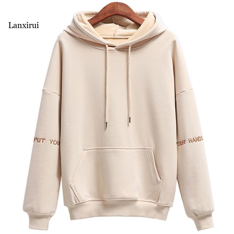 Women’s Embroidered Velvet Hoodie – Casual Soft Pullover Top
