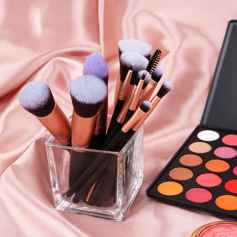 14-Piece Black and Rose Gold Makeup Brush Set
