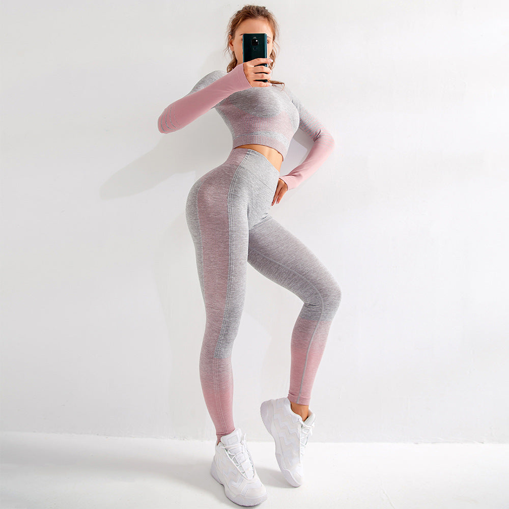 Long Sleeve Yoga Set for Women – Seamless Breathable Activewear