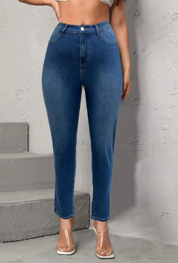 Women’s High-Waisted Light Stretch Denim Jeans – Slim Fit Casual Jeans