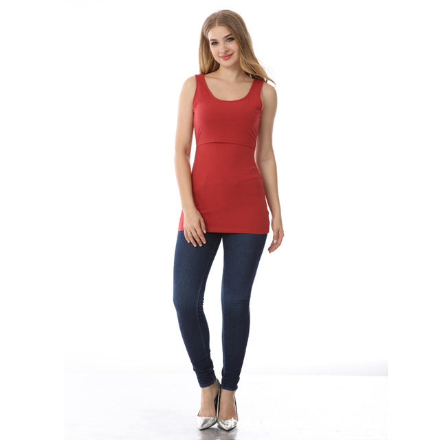 Summer Long Maternity Nursing Tank Top in Plus Size