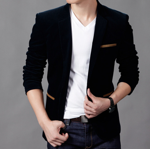 Men’s Cotton Corduroy Blazer – Korean Style Spring & Fall Casual Suit Jacket, M–4XL