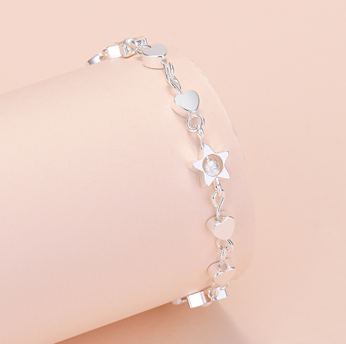 Women’s Geometric Heart Bracelet – Gold & Silver Stainless Steel Love Jewelry