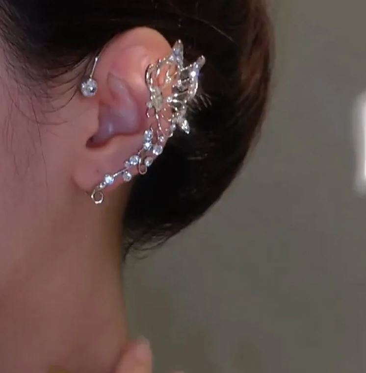 Women’s Zircon Wheat Clip-On Earrings – Elegant Non-Pierced Statement Jewelry