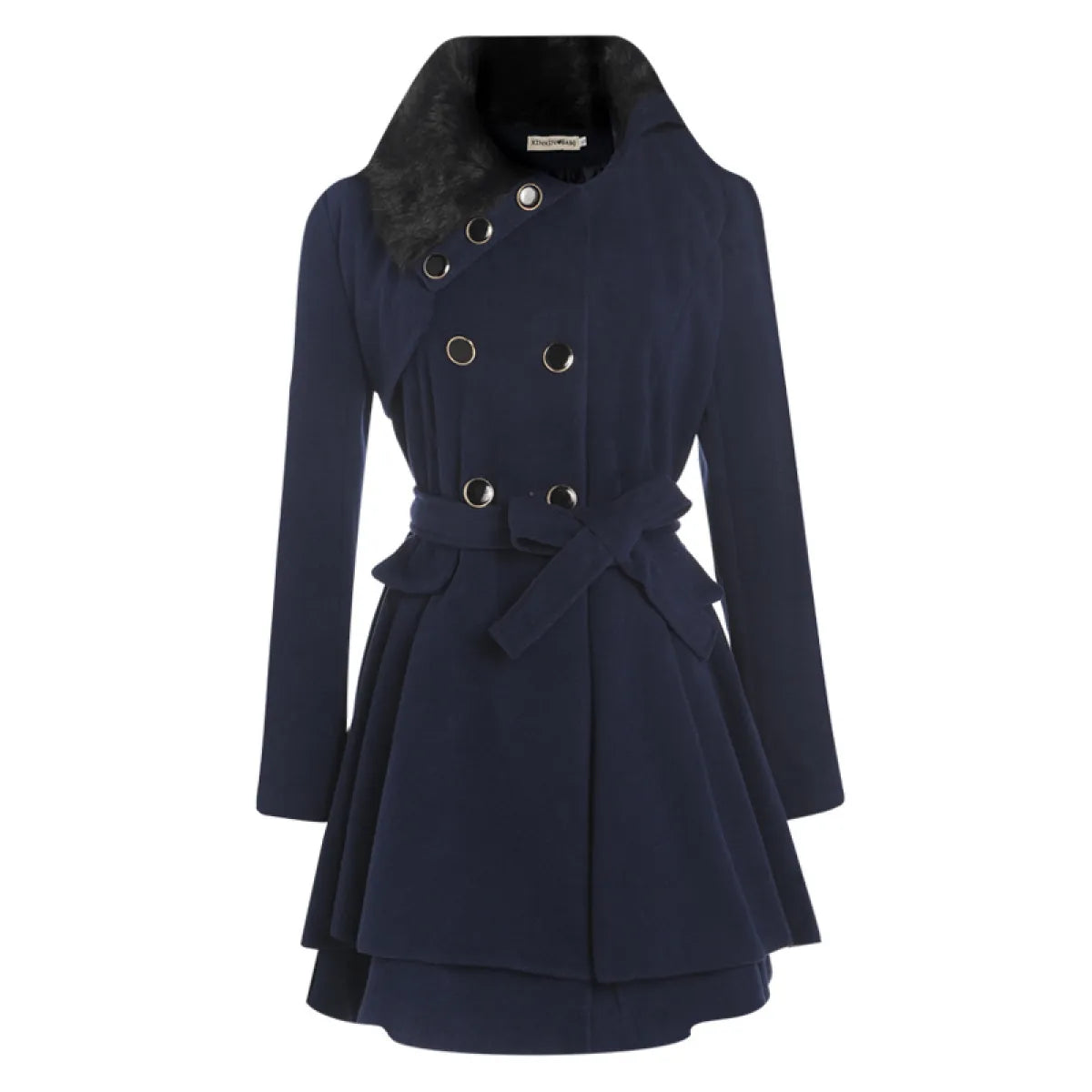 Women’s Slim Double-Breasted Woolen Coat – Thick Elegant Winter Coat, S–5XL