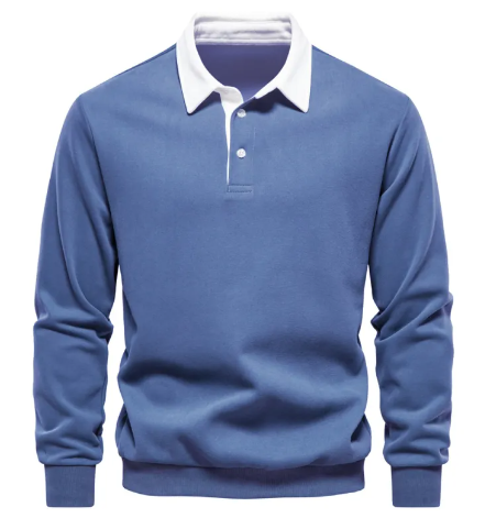 Men’s Casual Polo Collar Sweater – Soft Breathable Lightweight Knit Pullover, 9 Colors, S–2XL
