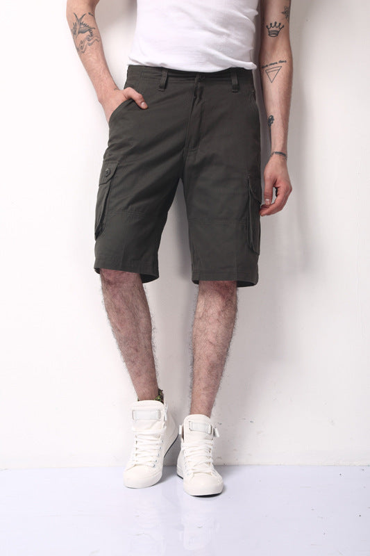 Men’s Casual Cotton Cargo Shorts – Loose Fit Beach & Summer Pants