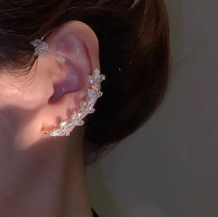 Women’s Zircon Wheat Clip-On Earrings – Elegant Non-Pierced Statement Jewelry