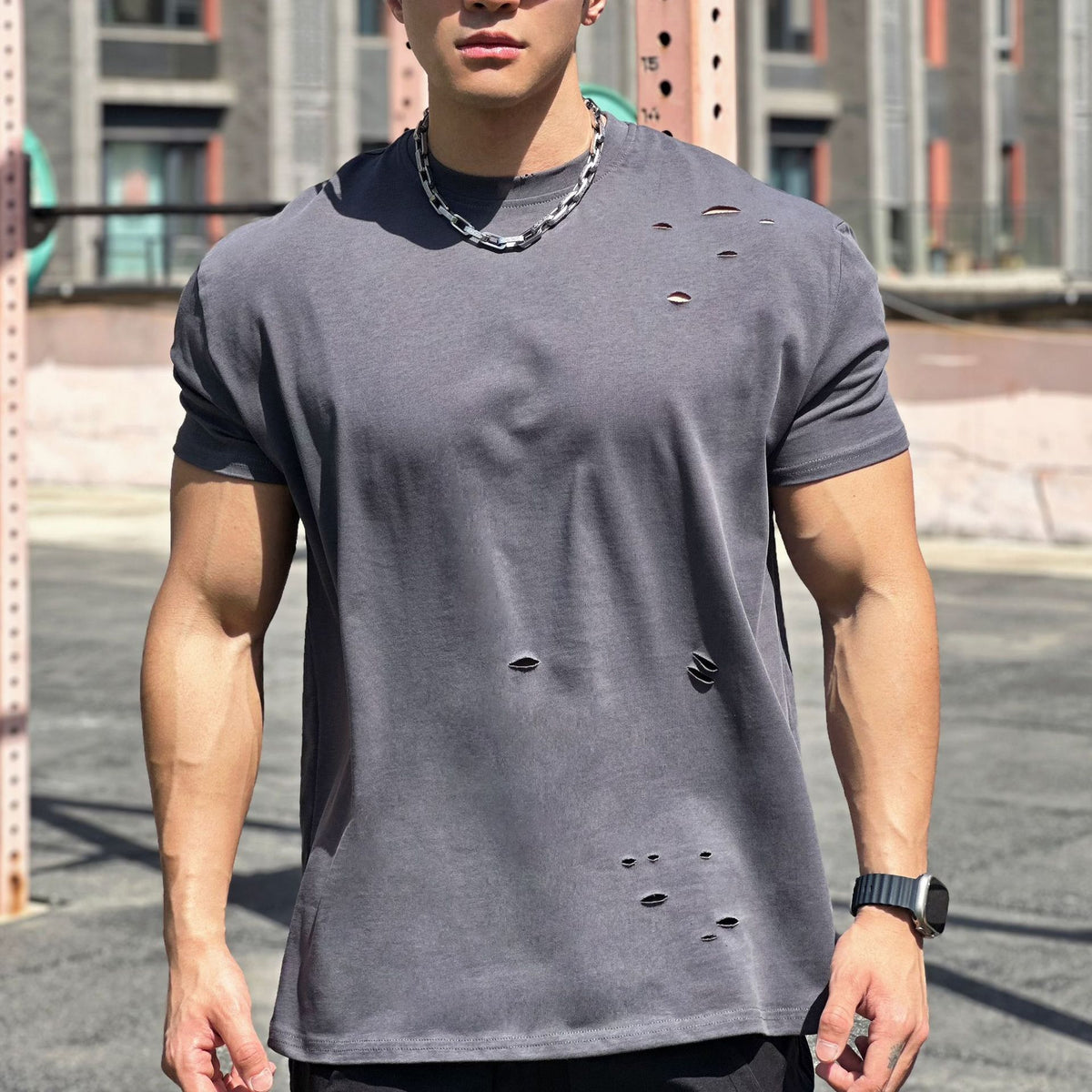 Men’s Oversized Cotton Sports T-Shirt – Breathable Loose Fit Round Neck Tee, M–3XL