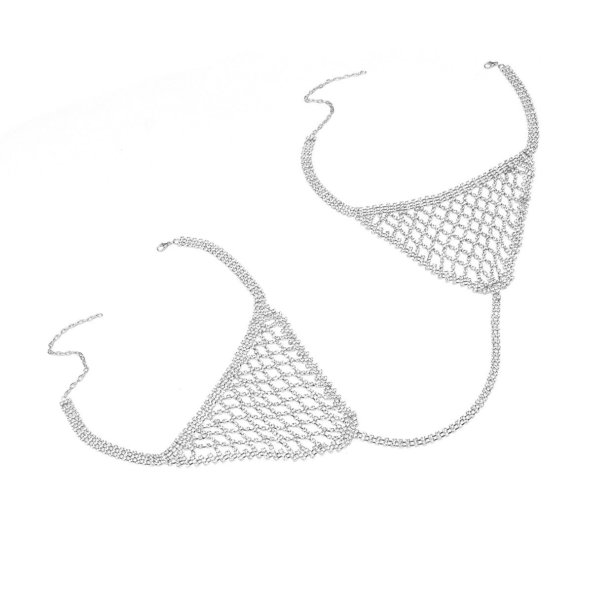 Exaggerated Rhinestone Body Chain – Diamond-Encrusted Bikini Necklace