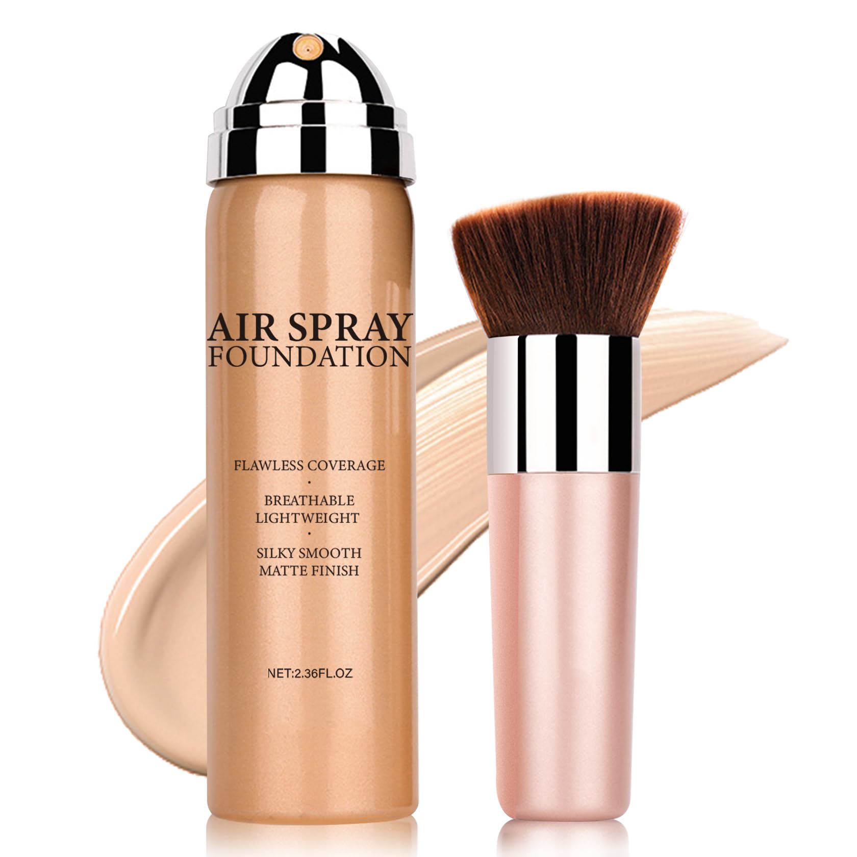 QIUFSSÉ 02 Beige Airbrush Foundation Spray – Lightweight Flawless Makeup for Mature Skin