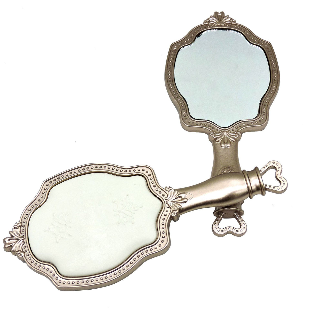 European Retro Cosmetic Mirror – Palace-Inspired Hand Mirror with Handle